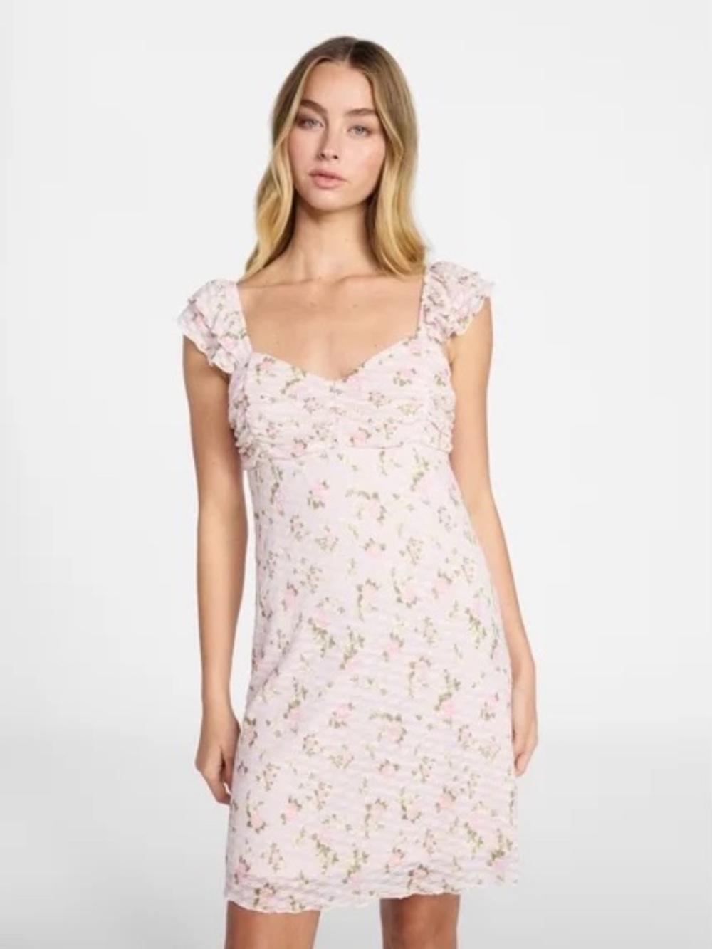 No Boundaries Boho Festival Ruffle Ruched Floral Lace Summer Dress XXL (20) Pink